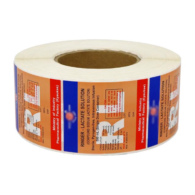 40 मिमी पैटर्न वाले विनाइल स्टिकर रोल फार्मास्युटिकल रंगीन चिपकने वाला लेबल 1